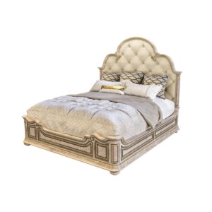 King upholstered panel bed