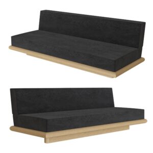Sofa licot black + frame oak natural Ono 3