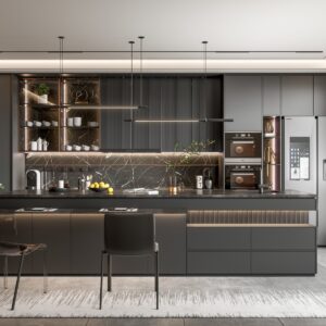 Luxe Shadow – Modern Matte Kitchen